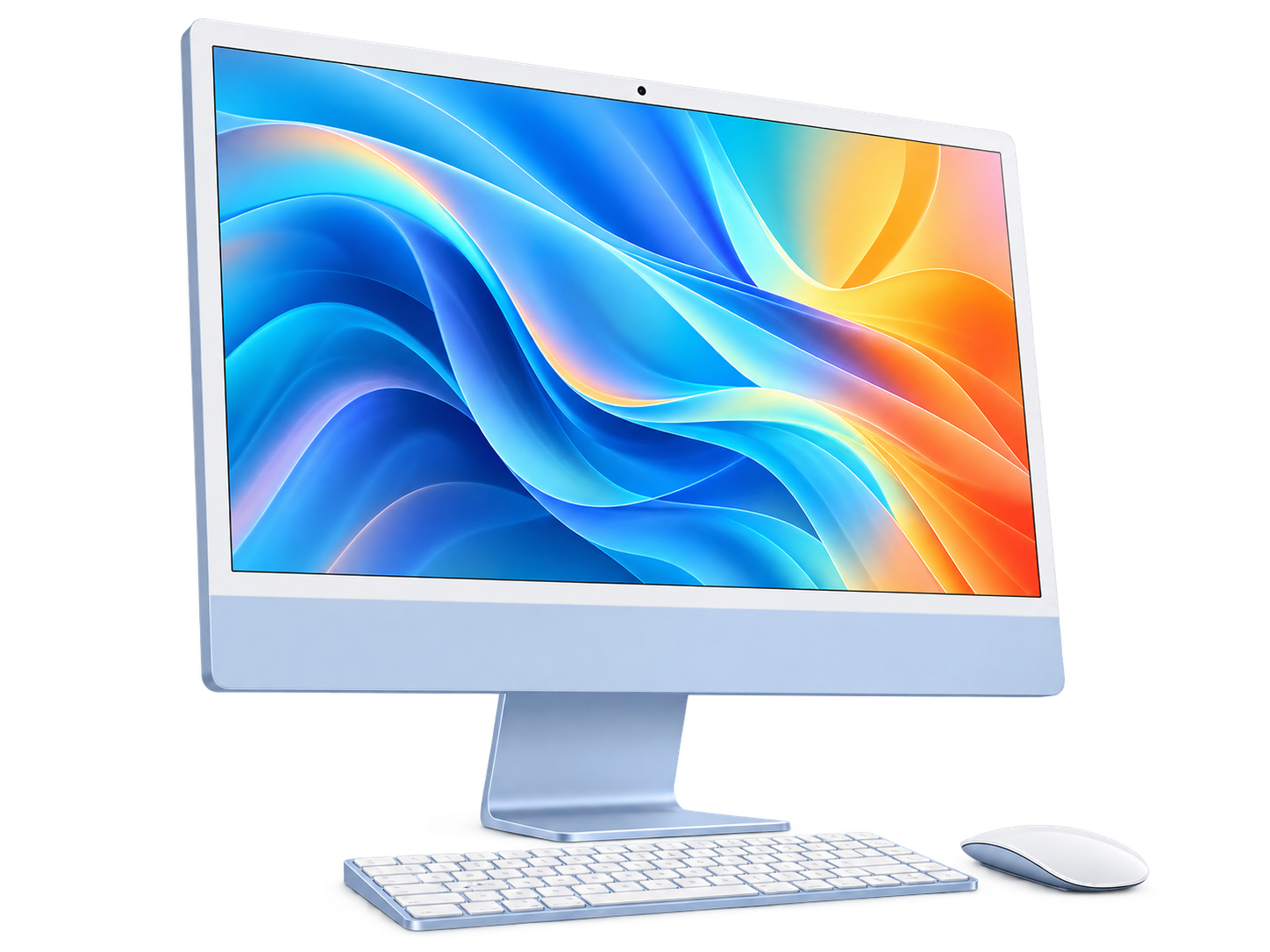 iMac product illustration with keyboard and mouse